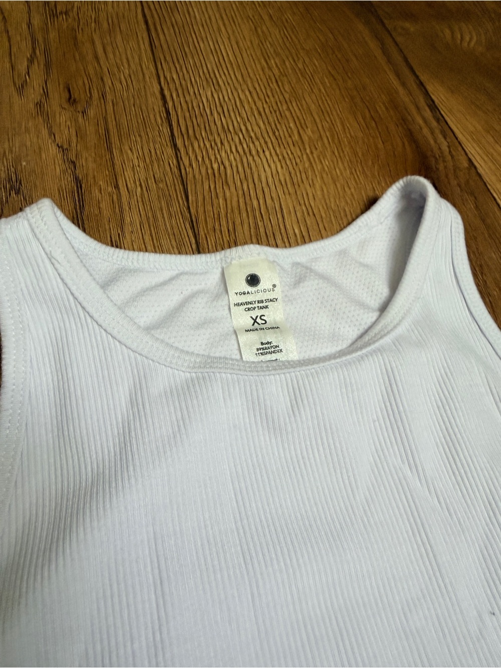 Yogalicious White Ribbed Tank - Picture 4 of 4